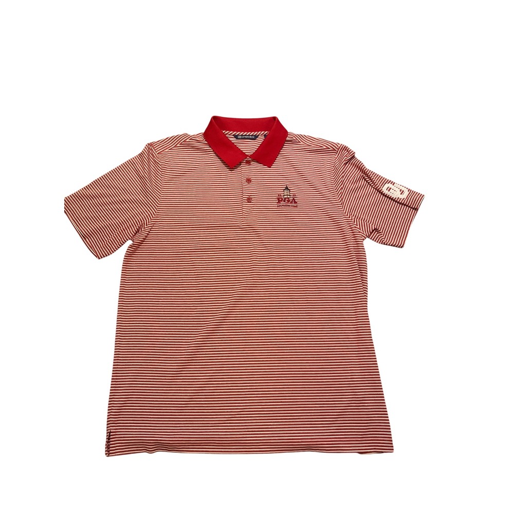 NWT Cutter & Buck PGA Southern Hills 2022 Golf Polo Shirt Red White Stripe Men L